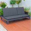 LeisureMod Chelsea Convertible 2 in 1 Sofa and Double Chaise Lounge Chair Black