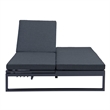 LeisureMod Chelsea Convertible 2 in 1 Sofa and Double Chaise Lounge Chair Black