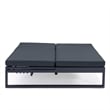 LeisureMod Chelsea Convertible 2 in 1 Sofa and Double Chaise Lounge Chair Black