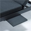 LeisureMod Chelsea Convertible 2 in 1 Sofa and Double Chaise Lounge Chair Black