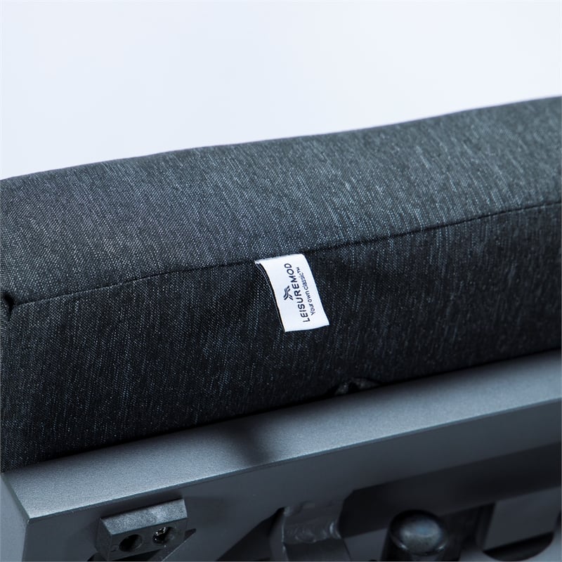 LeisureMod Chelsea Convertible 2 in 1 Sofa and Double Chaise Lounge Chair Black