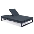 LeisureMod Chelsea Convertible 2 in 1 Sofa and Double Chaise Lounge Chair Black