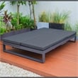 LeisureMod Chelsea Convertible 2 in 1 Sofa and Double Chaise Lounge Chair Black