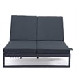 LeisureMod Chelsea Convertible 2 in 1 Sofa and Double Chaise Lounge Chair Black