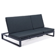 LeisureMod Chelsea Convertible 2 in 1 Sofa and Double Chaise Lounge Chair Black