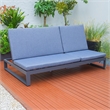 LeisureMod Chelsea Convertible 2 in 1 Sofa and Double Chaise Lounge Chair Blue