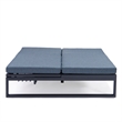 LeisureMod Chelsea Convertible 2 in 1 Sofa and Double Chaise Lounge Chair Blue
