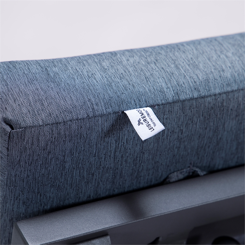 LeisureMod Chelsea Convertible 2 in 1 Sofa and Double Chaise Lounge Chair Blue