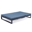 LeisureMod Chelsea Convertible 2 in 1 Sofa and Double Chaise Lounge Chair Blue