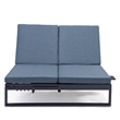 LeisureMod Chelsea Convertible 2 in 1 Sofa and Double Chaise Lounge Chair Blue