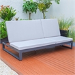 LeisureMod Chelsea Convertible 2 in 1 Sofa and Double Chaise Lounge Light Gray