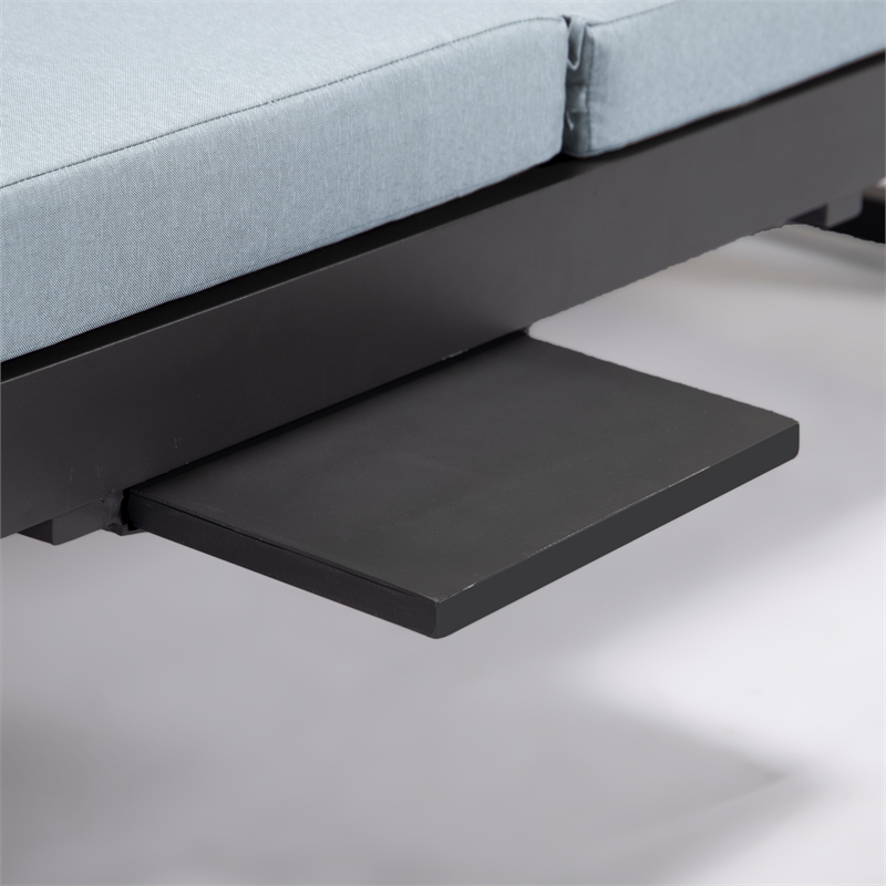 LeisureMod Chelsea Convertible 2 in 1 Sofa and Double Chaise Lounge Light Gray