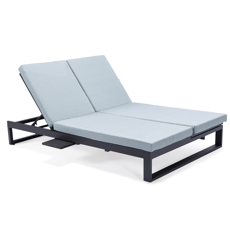 LeisureMod Chelsea Convertible 2 in 1 Sofa and Double Chaise Lounge Light Gray