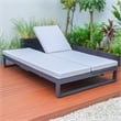 LeisureMod Chelsea Convertible 2 in 1 Sofa and Double Chaise Lounge Light Gray