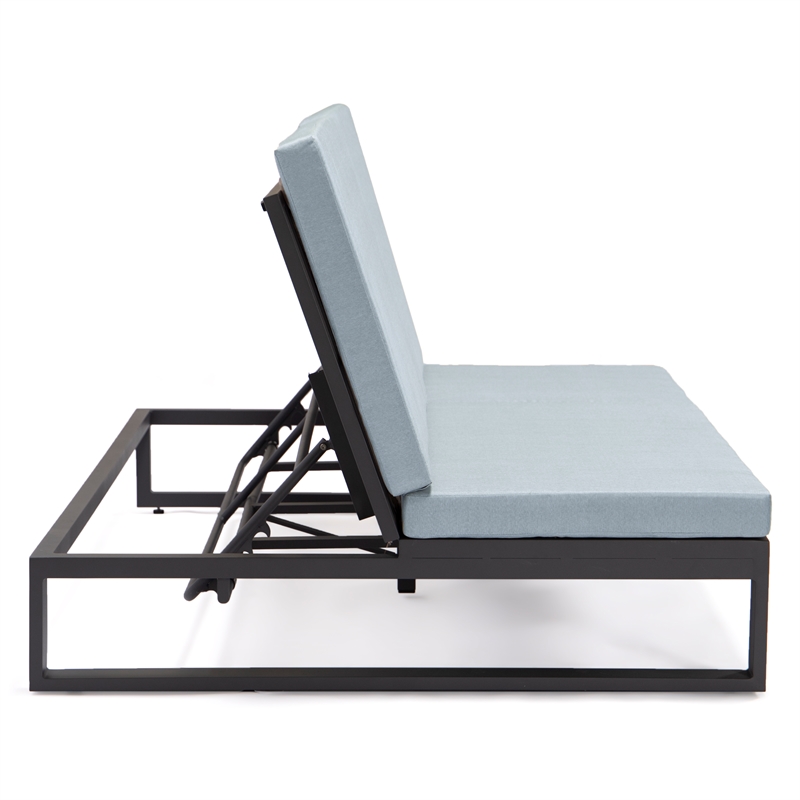 LeisureMod Chelsea Convertible 2 in 1 Sofa and Double Chaise Lounge Light Gray