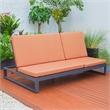 LeisureMod Chelsea Convertible 2 in 1 Sofa and Double Chaise Lounge Chair Orange