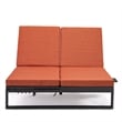 LeisureMod Chelsea Convertible 2 in 1 Sofa and Double Chaise Lounge Chair Orange
