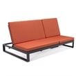 LeisureMod Chelsea Convertible 2 in 1 Sofa and Double Chaise Lounge Chair Orange