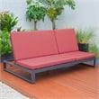 LeisureMod Chelsea Convertible 2 in 1 Sofa and Double Chaise Lounge Chair Red