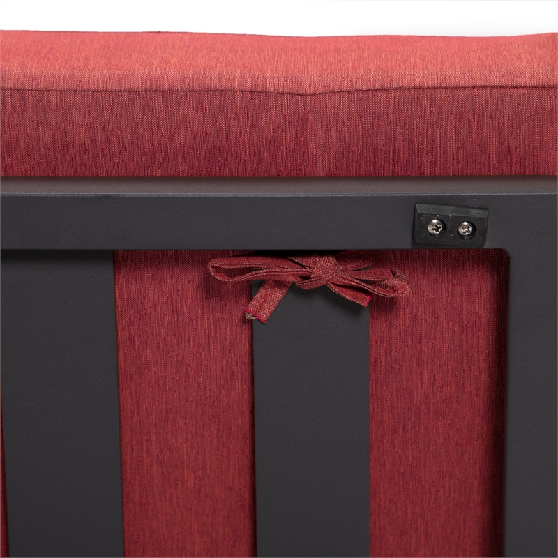 LeisureMod Chelsea Convertible 2 in 1 Sofa and Double Chaise Lounge Chair Red