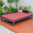 LeisureMod Chelsea Convertible 2 in 1 Sofa and Double Chaise Lounge Chair Red