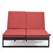 LeisureMod Chelsea Convertible 2 in 1 Sofa and Double Chaise Lounge Chair Red