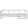 LeisureMod Chelsea Modern White 3 Piece Outdoor Aluminum Sectional Red