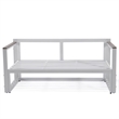 LeisureMod Chelsea Modern White 3 Piece Outdoor Aluminum Sectional Red