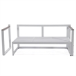 LeisureMod Chelsea Modern White 3 Piece Outdoor Aluminum Sectional Red
