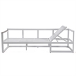 LeisureMod Chelsea Modern White 3 Piece Outdoor Aluminum Sectional Red
