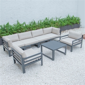  leisuremod chelsea 7-piece patio sectional with coffee table