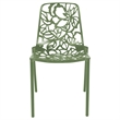 LeisureMod Devon Modern Indoor Outdoor Aluminum Dining Chair in Khaki Green