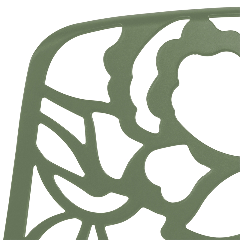 LeisureMod Devon Modern Indoor Outdoor Aluminum Dining Chair in Khaki Green