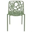 LeisureMod Devon Modern Indoor Outdoor Dining Chair in Khaki Green Set of 2