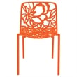 LeisureMod Devon Modern Indoor Outdoor Aluminum Dining Chair in Orange Set of 2