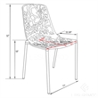LeisureMod Devon Modern Indoor Outdoor Aluminum Dining Chair in Orange Set of 4