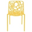 LeisureMod Devon Modern Indoor Outdoor Aluminum Dining Chair in Yellow Set of 2