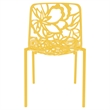 LeisureMod Devon Modern Indoor Outdoor Aluminum Dining Chair in Yellow Set of 4
