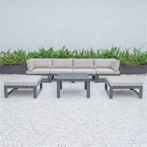  leisuremod chelsea 7-piece patio sectional and coffee table