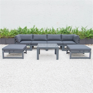 leisuremod chelsea 7-piece patio sectional and coffee table
