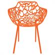LeisureMod Devon Modern Indoor Outdoor Aluminum Dining Armchair in Orange