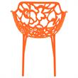 LeisureMod Devon Modern Indoor Outdoor Aluminum Dining Armchair in Orange