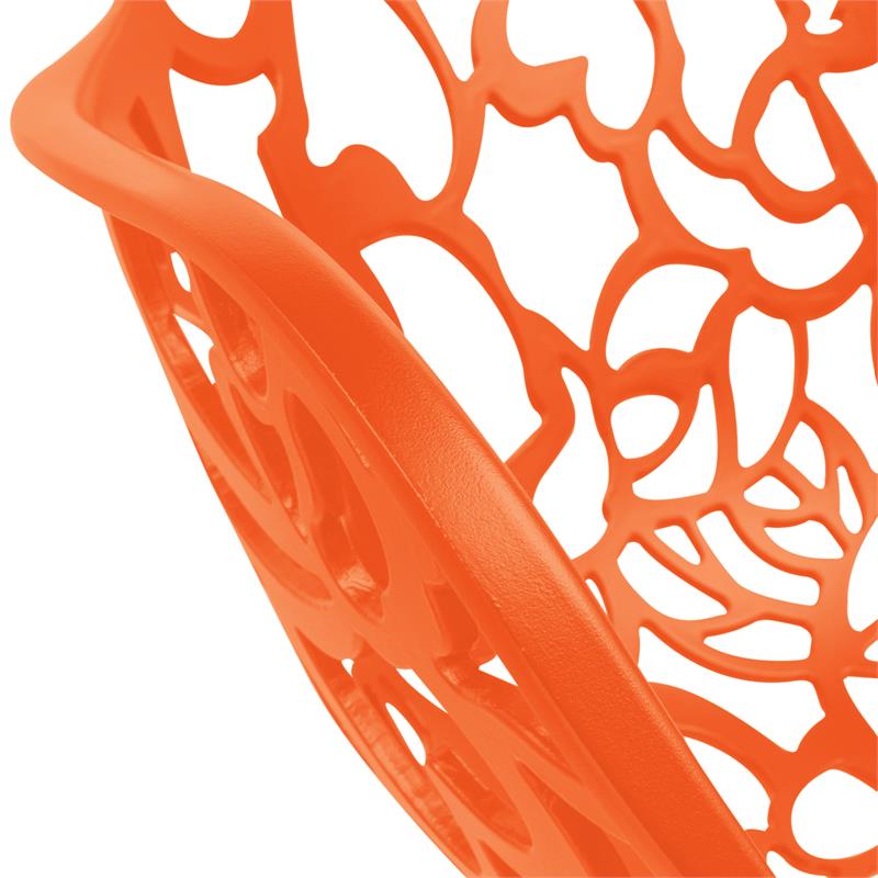 LeisureMod Devon Modern Indoor Outdoor Aluminum Dining Armchair in Orange