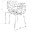 LeisureMod Devon Modern Indoor Outdoor Aluminum Dining Armchair in Orange