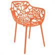 LeisureMod Devon Modern Indoor Outdoor Aluminum Dining Armchair in Orange
