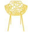 LeisureMod Devon Modern Indoor Outdoor Aluminum Dining Armchair in Yellow
