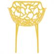 LeisureMod Devon Modern Indoor Outdoor Aluminum Dining Armchair in Yellow