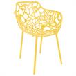 LeisureMod Devon Modern Indoor Outdoor Aluminum Dining Armchair in Yellow