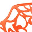 LeisureMod Devon Modern Aluminum Patio Dining Armchair in Orange (Set of 2)