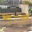 LeisureMod Devon Modern Aluminum Patio Dining Armchair in Yellow (Set of 2)